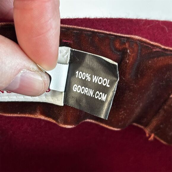 Goorin Bros Unisex Semi-Floppy Wool Hat Red Velvet Band Bow Detail S - Picture 7 of 7